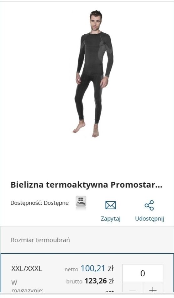 Bielizna termoaktywna komplet xl