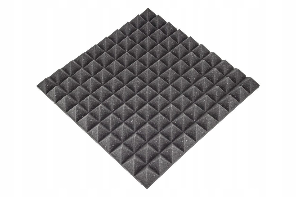 3D Panel Ścienny PIRAMIDA Kwadrat DEKORACJA szary 50x50cm Wyciszający