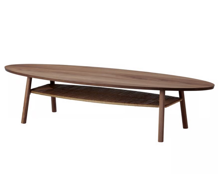 STOCKHOLM Mesa de centro, chapa de nogueira, 180x59 cm