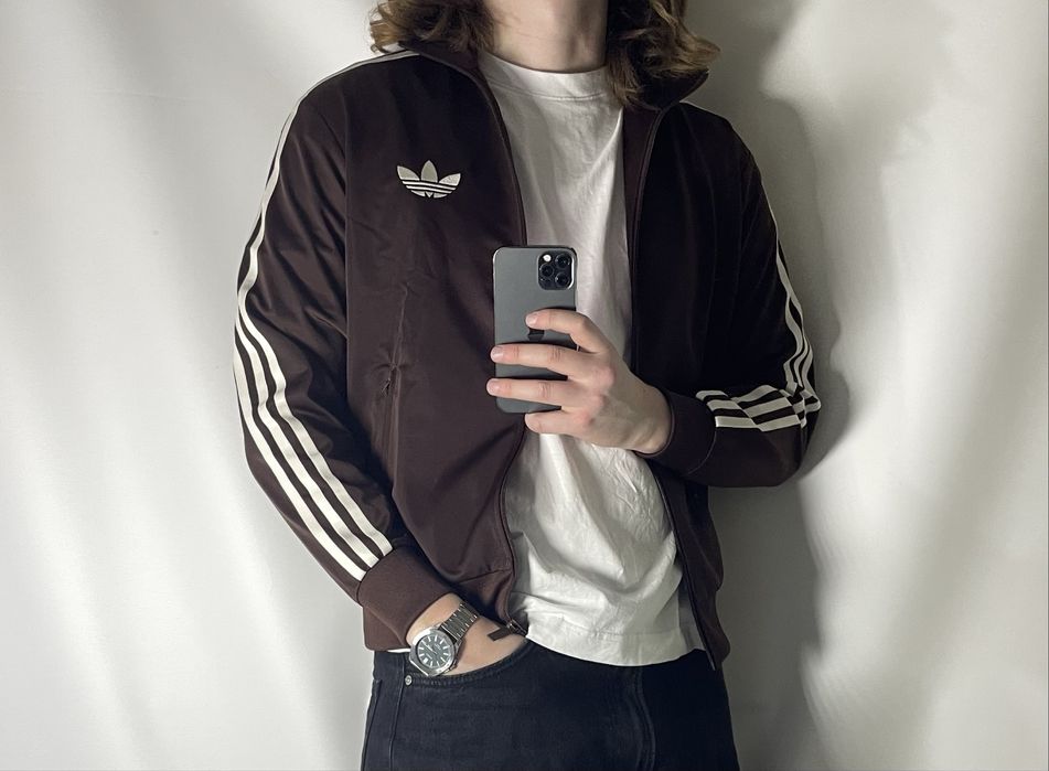 Коричнева олімпійка Adidas Firebird S олимпийка адидас зип худи