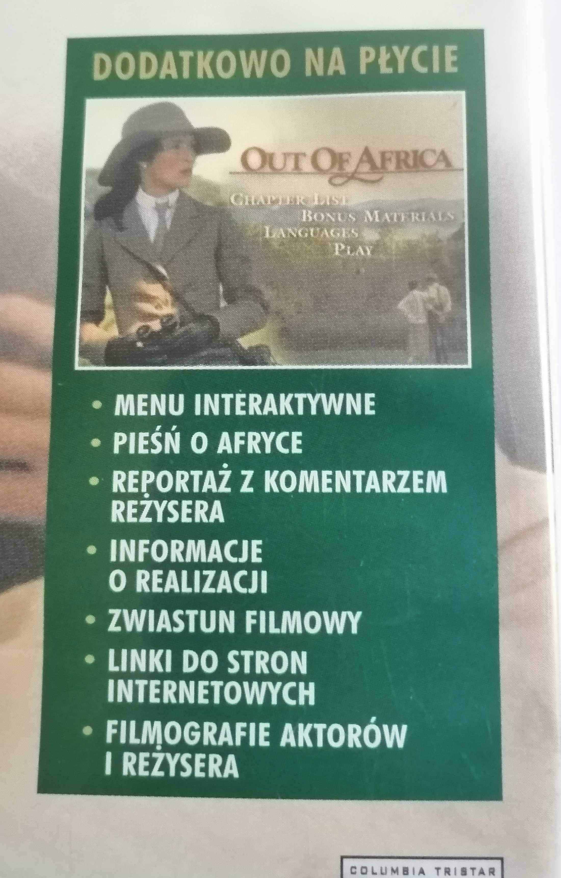 Pożegnanie z Afryką dolby dodatki Retford Streep dvd Oscar