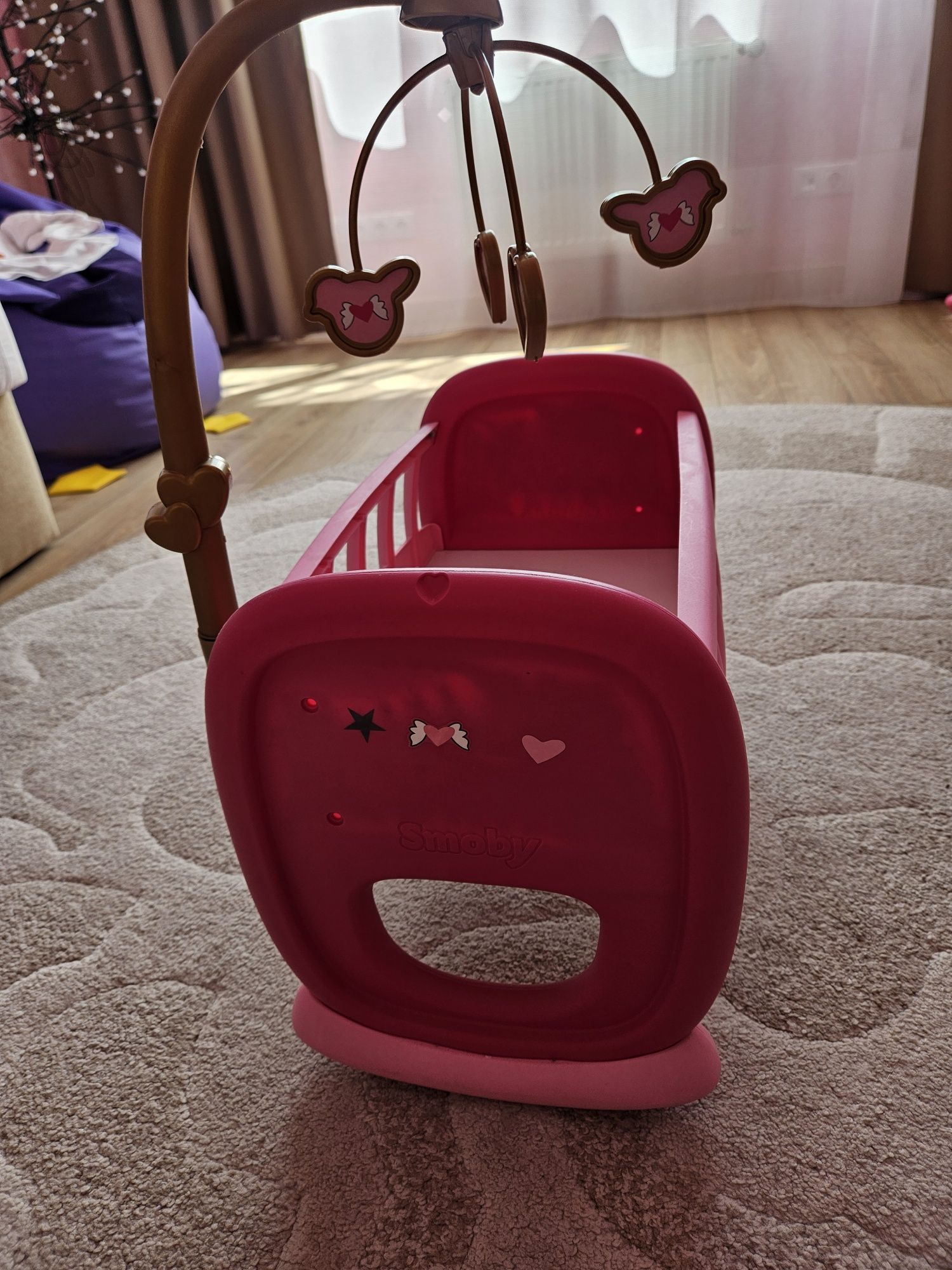 Колиска, кроватка для пупсів, лялек, кукол smoby