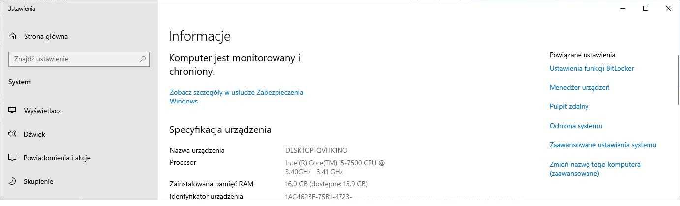 Komputer do gier | i5-7500 | GTX 1650 GDDR6 | 16GB | SSD + HDD | WiFi