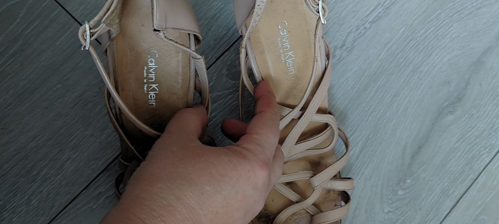 Sandały damskie skórzane Calvin Klein, rozmiar 42