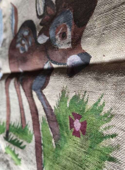 Pano ou cortina em linho pintado Bambi