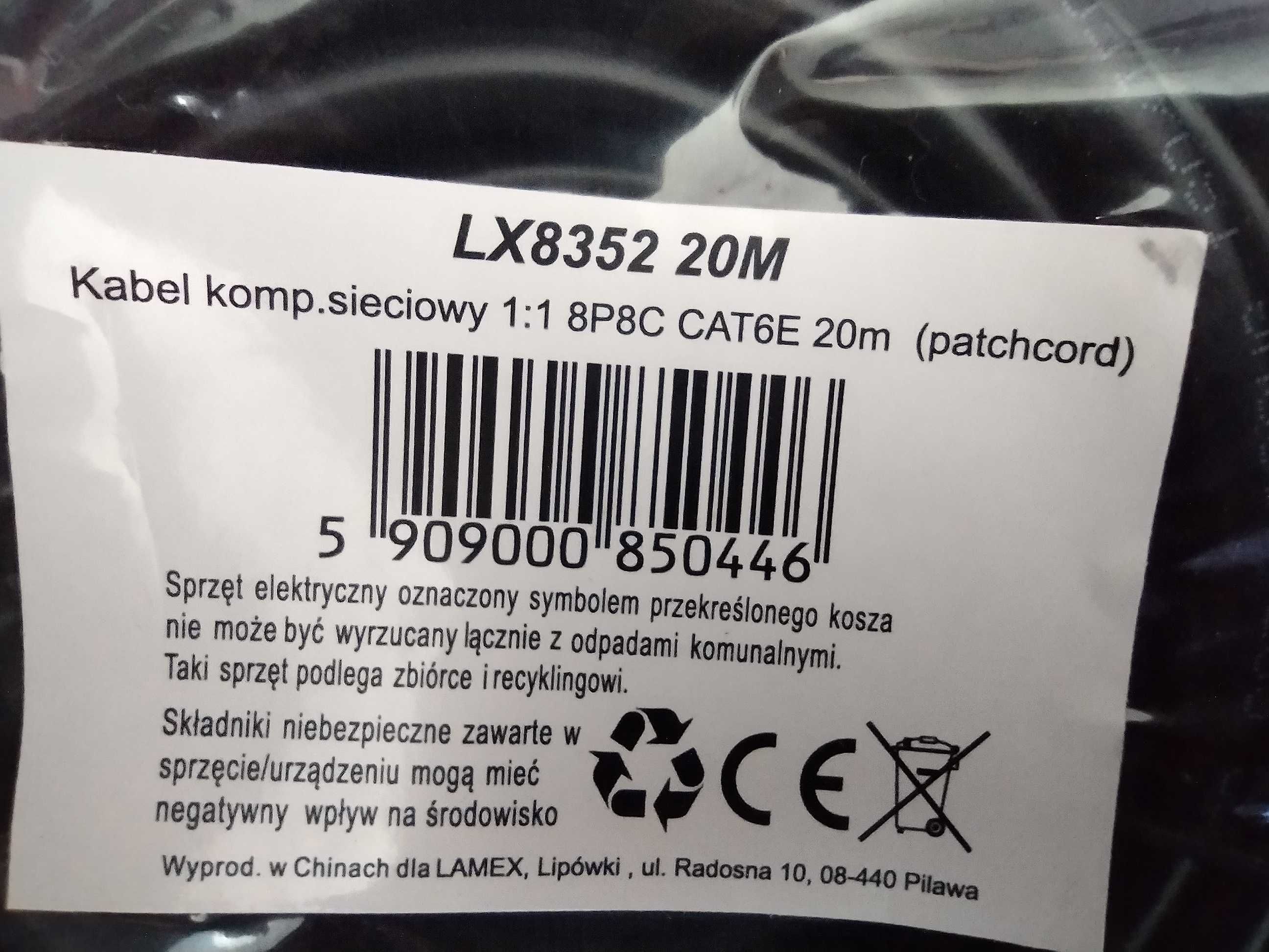 Kabel RJ45 kat 6E – 20m