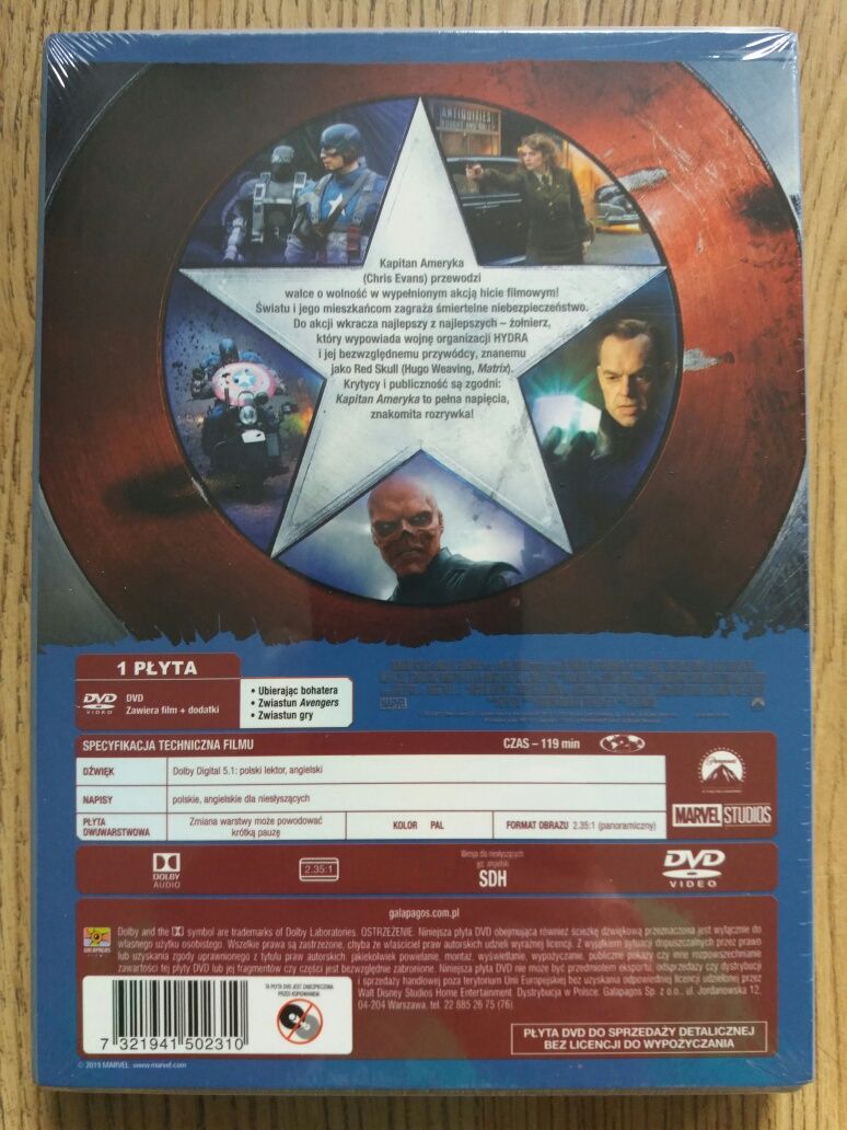 Captain America Pierwsze Starcie DVD nowa folia