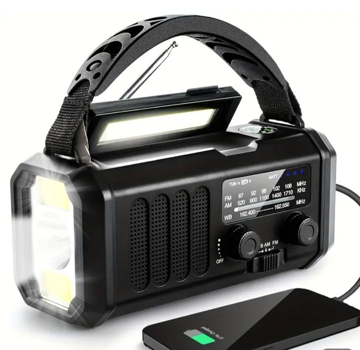 Rádio de Emergência  10000mAh Energia Solar