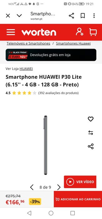 Huawei P30 lite 128 gb memoria e 4gb ram