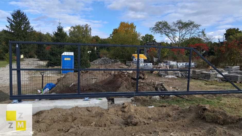 Brama wjazdowa przesuwna panelowa 600CM 150CM drut fi 5 RAL 7016