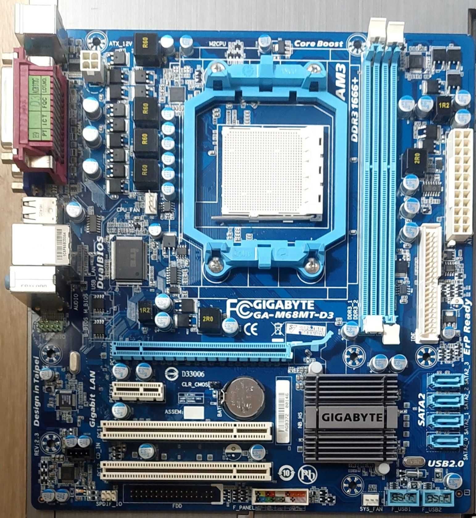 Б/В Комплект sAM3 Gigabyte GA-M68MT-D3