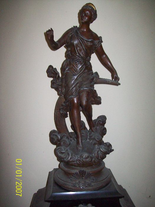 -GIGANT-Figuralny zegar kominkowy 73cm ok,1870r