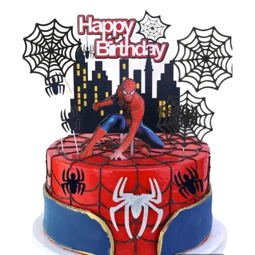 Topper SPIDERMAN 10szt, 3sz Pajączki+ 3szt. Pajęczyna