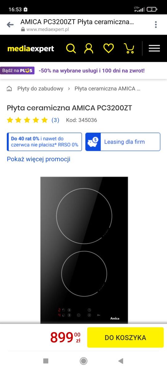 Płyta ceramiczna Amica