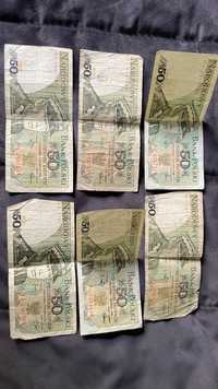 Banknoty PRL 50 złotych - 1989, 1986, 1982