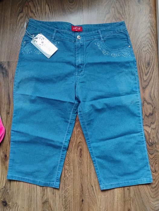 Rybaczki damskie jeansy 3/4 spodnie denim cienkie wiosna lato