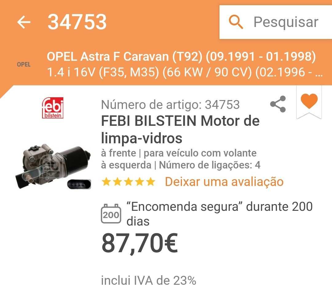 Febi Bilstein 34753 Motor limpa pára-brisas Skoda Volkswagen