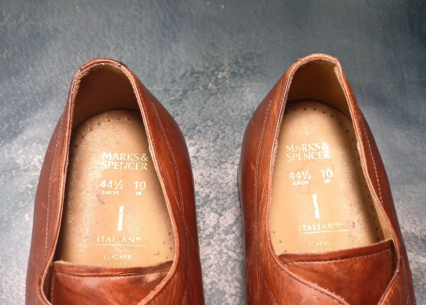 Włoskie eleganckie skórzane buty Marks & Spencer, rozmiar 44,5  – idea