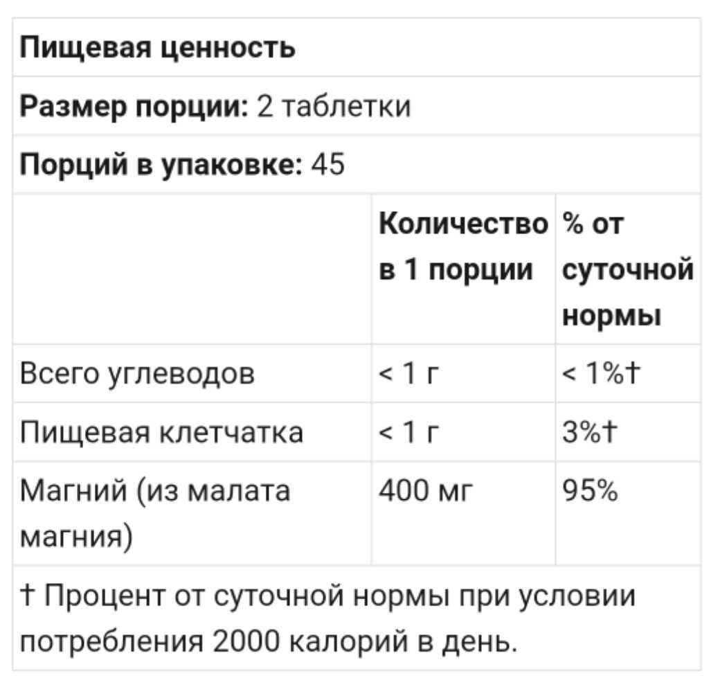 Малат магния, 400 мг, магний малат, США, 90 таблеток