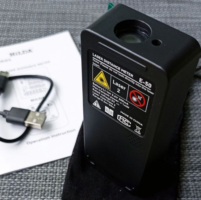 Лазерний вимірювач відстані, рулетка Hilda E-50