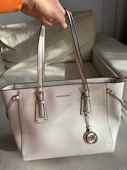Torebka Michael Kors Oryginalna Shoperka Jasnobeżowa