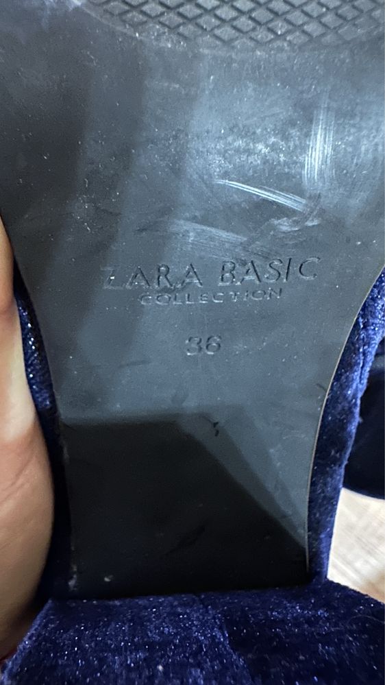 Бархатні сині сапоги Zara