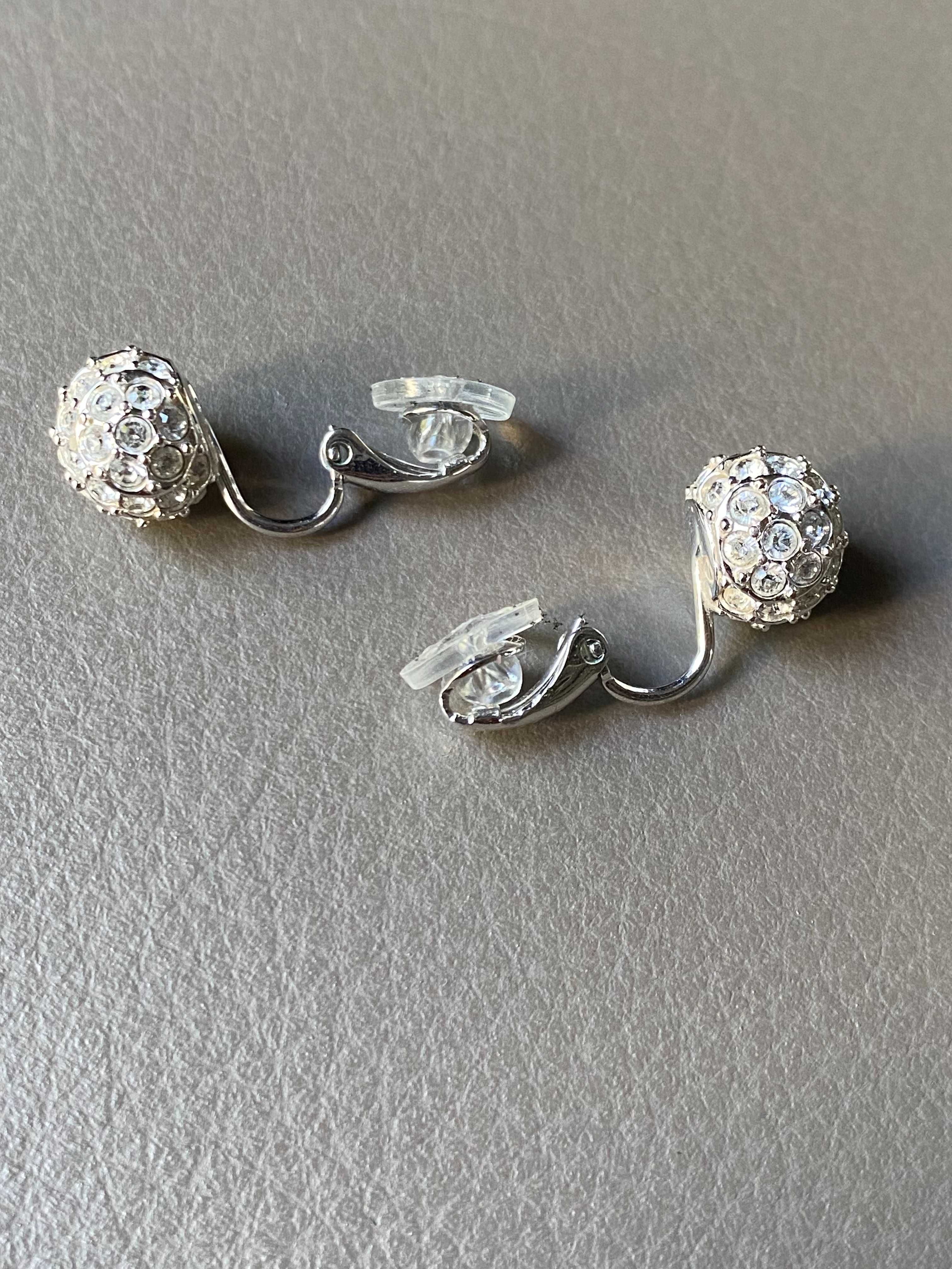 Swarovski - klipsy kulki z kryształkami - oryginalne - bez dziurek