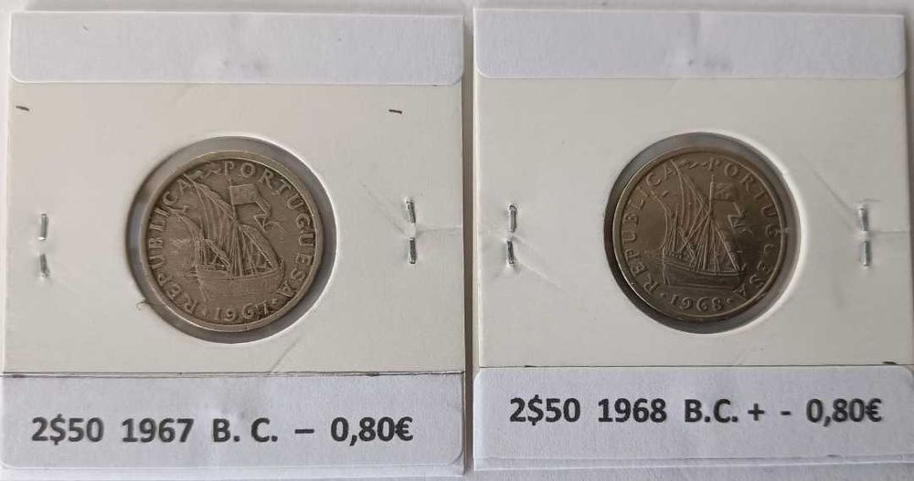 14 Moedas da 2⁰ República Portuguesa de 2,50 escudos Níquel