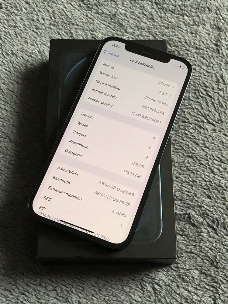 iPhone 12 Pro - 128GB - Niebieski - 100% Baterii - GWARANCJA 2025!