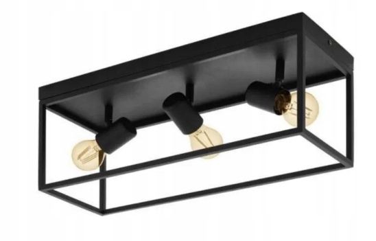 Lampa Sufitowa / Ścienna 98333 Dl/3 E27 Czarny Eglo Silentina Opis