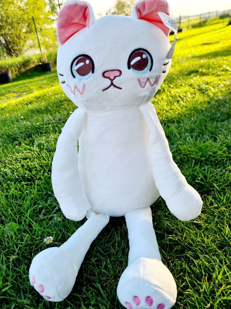 Nowa super maskotka pluszak biały Kot Kotek - zabawki