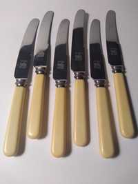 Zestaw 6 noży stołowych Vintage Robinson Sheffield  ebonit