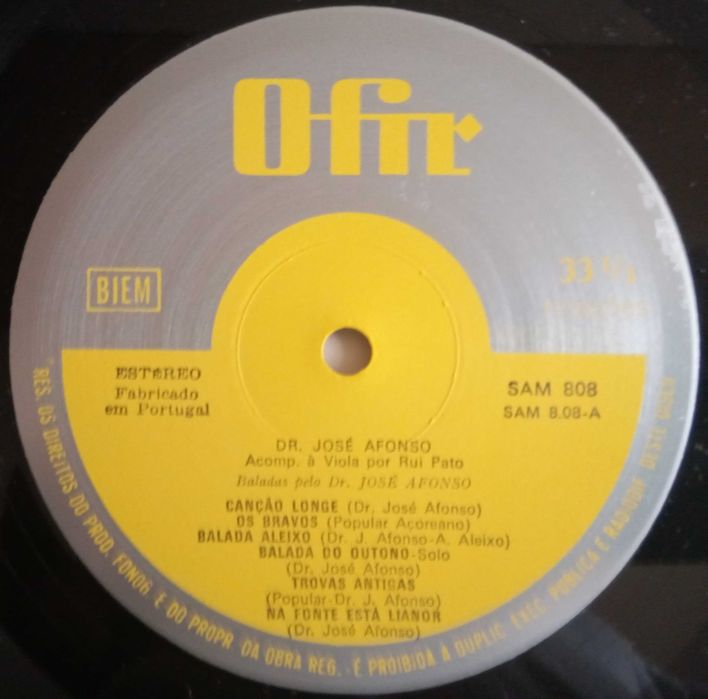 José Afonso	- - - - -		Baladas e Canções	- - - - -	LP