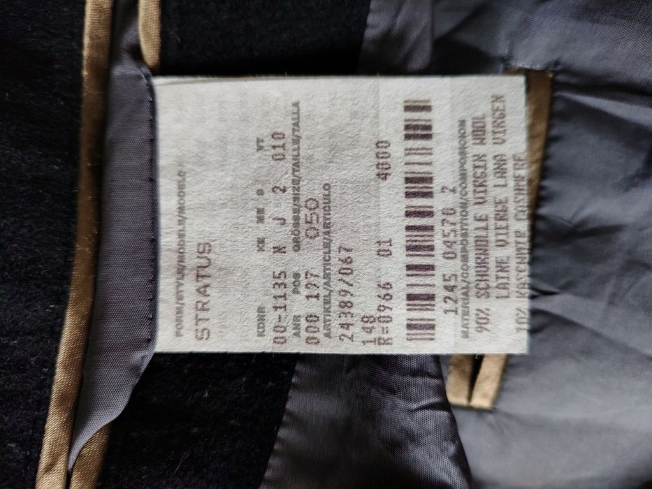 Płaszcz zimowy czarny męski Hugo Boss L XL rozmiar 50 klasyczny welna