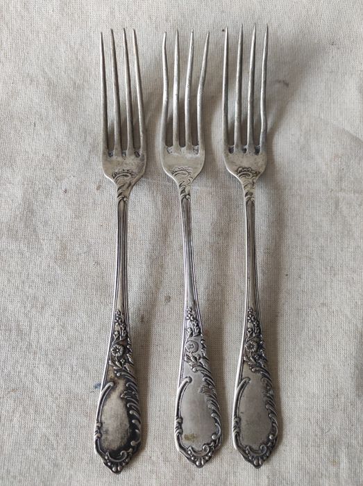 Stare widelce plater sygnowane St. Srebrzyński 3 sztuki