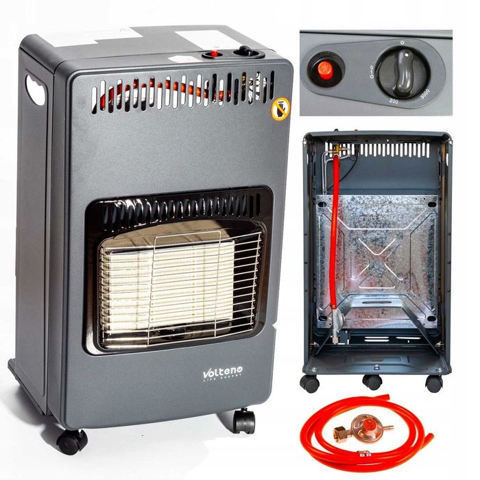 Piecyk grzejnik gazowy + WĄŻ REDUKTOR ZESTAW 4,2KW 65m2