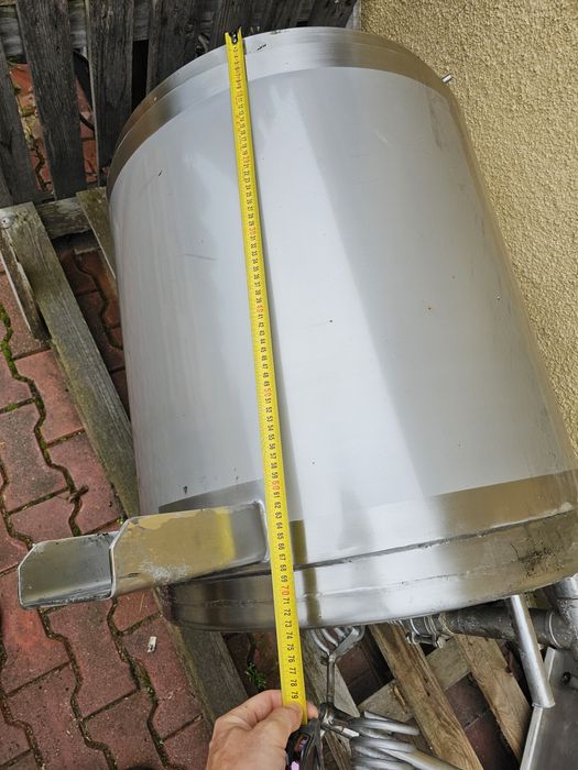 Zbiornik dwuplaszczowy nierdzewny z mieszadłem silnikiem, przekladnia