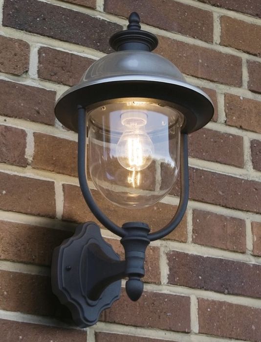Kinkiet ogrodowy zewnętrzny elewacyjny lampa ogrodowa vintage czarna