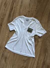 Biała przewiewna letnia bluzka krótki rękaw biały T-shirt Reserved S