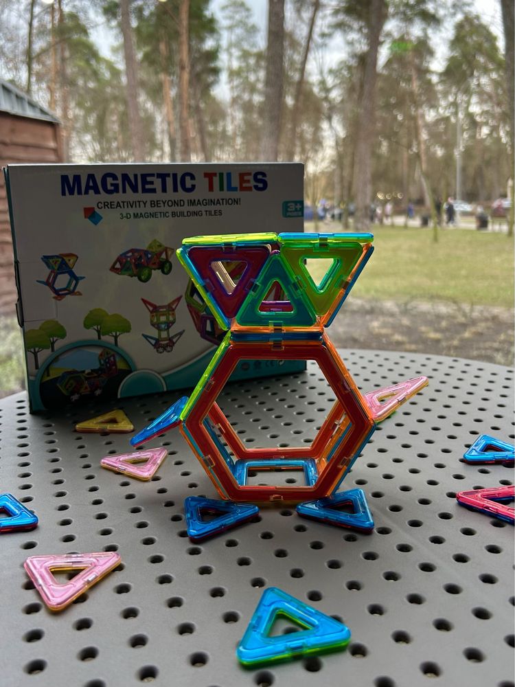 Магнитный конструктор на 84, деталей 3D магниты Magnetic Tiles