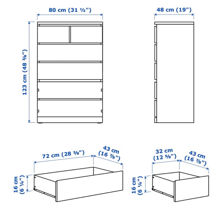 Cômoda 6 gavetas IKEA
