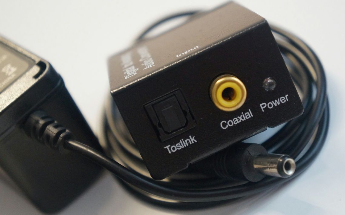 Adapter Cyfrowo Analogowy Optyczny Konwerter Coaxial Toslink RCA CINCH