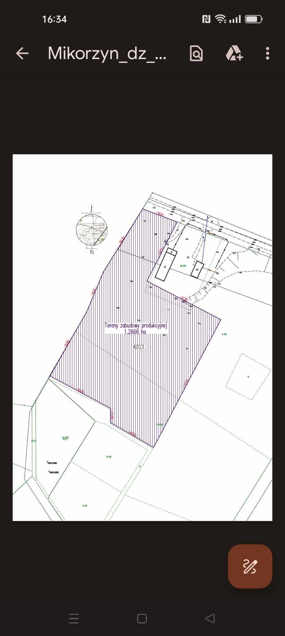 Działka budowlano-przemysłowa 12666m2 w Mikorzynie