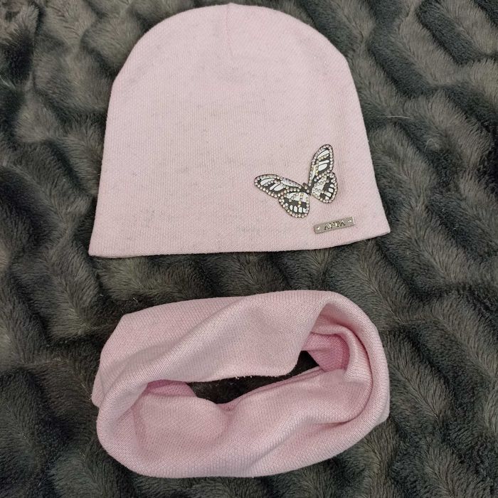 Шапки, шарф, рукавички, набор для девочки, 3-8 лет.