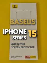 Защитное стекло Baseus на iPhone 15 Pro Max трафарет захисне скло