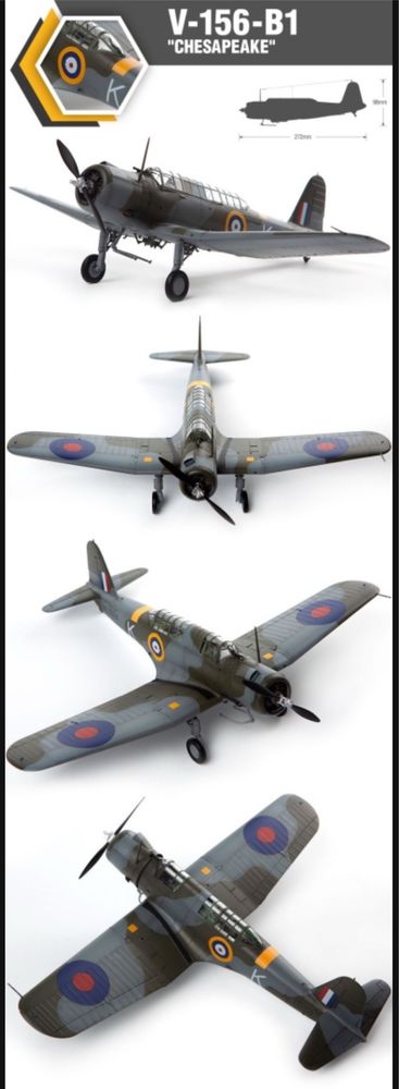 Academy 12330 samolot V-156-B1 Chesapeake model do sklejania 1:48