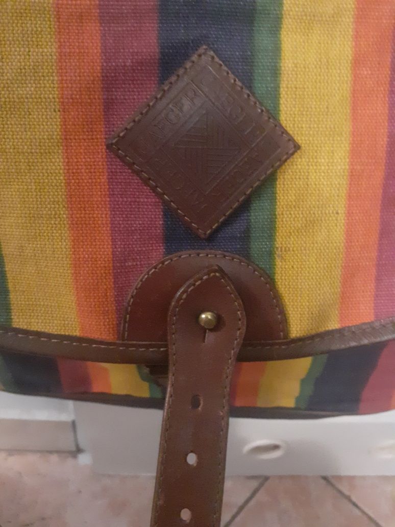 Torebka tęczowa juta jaeger boho hippi tanio nowa