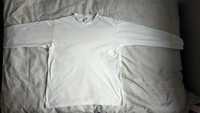 Biała koszulka z długim rękawem/M/100% bawełna