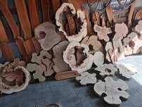 Plaster plastry czeczota topola jabłoń drewno stół blat vintage orzech