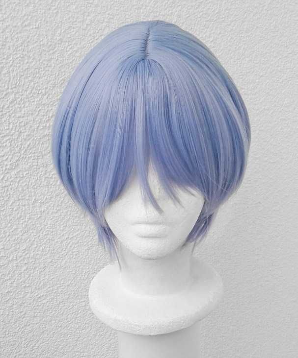 NGE Rei Ayanami Evangelion cosplay wig błękitna krótka peruka bob